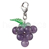 4Pcs 4 Styles Grape Natural Green Aventurine & Hemimorphite & Rose Quartz & Carnelian & Amethyst Pendant Decoration HJEW-TA00293-3