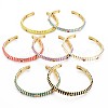 Stripe Enamel Cuff Bangle BJEW-S141-013-1