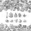 100Pcs 10 Styles Tibetan Style Alloy Pendants TIBEP-CJ0002-75-3