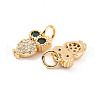 Rack Plating Brass Micro Pave Cubic Zirconia Charms ZIRC-C035-08G-2