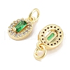 Brass Micro Pave Cubic Zirconia Charms KK-C051-04G-03-2