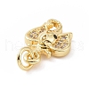 Brass Micro Pave Cubic Zirconia Charms KK-C012-14G-3