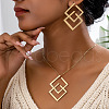 Rhombus Alloy Pendant Necklace & Stud Earring Sets FS-WG67473-01-2
