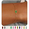 May Birthstone Brass Pave Cubic Zirconia Rectangle Link Bracelets WG17BBA-05-1