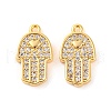 Brass Micro Pave Clear Cubic Zirconia Pendants KK-U017-06B-G-1