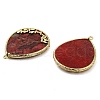 Natural Red Jasper Dyed Pendants G-E609-02G-02-2