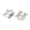 Synthetic Turquoise & Alloy Pendants PALLOY-H146-01AS-H-2