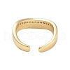 Rack Plating Brass Micro Pave Cubic Zirconia Open Cuff Rings for Women RJEW-B064-11G-3