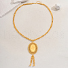 Elegant Geometric Tassel Brass Pendant Necklaces for Women's Holiday Party Accessories LR5784-1-3