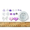 250Pcs 15 Styles Purple Opaque with Transparent Acrylic Beads with Strong Stretchy Beading Elastic Thread OACR-FS0001-61-5