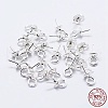 925 Sterling Silver Cup Pearl Bail Pin Pendants STER-F036-04S-3mm-3