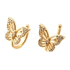 Brass Micro Pave Clear Cubic Zirconia Cuff Earrings EJEW-F370-23G-3