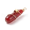 Dyed Natural Carnelian Pendants PALLOY-JF01866-01-3