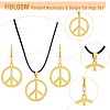 FIBLOOM Peace Sign Jewelry Set SJEW-FI0001-23-3