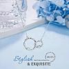Occidental Style Brass Crystal Rhinestone Twisted Two Rings Heart Necklaces for Women WG6907A-01-2
