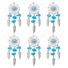 Synthetic Turquoise Dream Catcher Pendants PALLOY-MZ00709-04-1