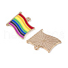 Rainbow Color Pride Flag Alloy Enamel Pendants X-ENAM-K067-10-4
