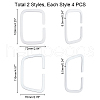   8 Pcs 2 Styles Aluminum Bag Handle FIND-PH0001-09-4