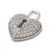 Brass Micro Pave Clear Cubic Zirconia Pendants KK-M275-59P-2