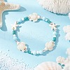 3Pcs Dyed Synthetic Turquoise & Natural Howlite Beads Bracelets for Women BJEW-JB11794-4