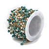 Handmade 304 Stainless Steel & Synthetic Turquoise Beaded Chains CHS-L031-05G-3