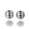 Tarnish Resistant 201 Stainless Steel Grooved Beads X-STAS-P239-04P-1