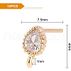 Brass Stud Earring Findings KK-BC0006-14G-2