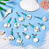 Shell & Synthetic Turquoise Pendant Deocration HJEW-TAC0057-5