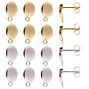 SUNNYCLUE 40Pcs 2 Color 201 Stainless Steel Oval Stud Earring Findings STAS-SC0005-29-1