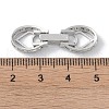 Rack Plating Brass Micro Pave Clear Cubic Zirconia Fold Over Clasps KK-NH0002-03A-P-3