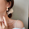 Round Brass Clear Cubic Zirconia Hoop Earrings FS-WG48C1B-01-4