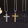 Titanium Steel Cross with Philippians 4:13 Pendant Necklace JN1050A-5