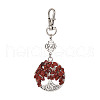 Natural Red Jasper Chips Beads & Alloy Tree of Life Pendant Decorations HJEW-JM03128-07-2
