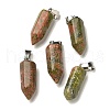 Natural Unakite Pendants G-Z067-07P-20-2