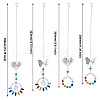Crafans 4Pcs 4 Style Butterfly & Heart Crystals Chandelier Suncatchers Prisms Chakra Hanging Pendant AJEW-CF0001-17-2