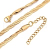 304 Stainless Steel Twisted Snake Chain Necklaces NJEW-Q013-08G-2