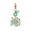 Flower Synthetic Moonstone & Glass Pendant Decorations HJEW-TA00337-03-2