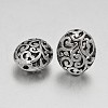 Tibetan Style Oval Alloy Filigree Hollow Beads PALLOY-J564-05AS-1