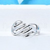 Brass Cuff Rings for Women RJEW-G347-07P-2