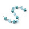 Handmade Synthetic Turquoise Beaded Chains AJEW-JB00509-04-2