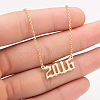 2016 Birth Year Number 201 Stainless Steel Pendant Cable Chain Necklaces FS-WGB5F08-60-1