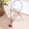 Cherry Zinc Alloy & CCB Plastic Pendant Necklaces FS-WGA613B-06-1