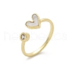 Brass Micro Pave Clear Cubic Zirconia Cuff Rings for Women RJEW-C126-02G-4