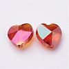 Electroplate Faceted Glass Heart Beads X-EGLA-R091-M-2