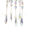 Quartz Crystal Tassels Pendant Decorations HJEW-P015-14-2