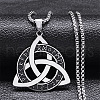 304 Stainless Steel Pendant Necklaces NJEW-C066-08P-1