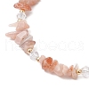 Natural Sunstone Chip Beaded Bracelets for Women BJEW-JB11742-02-3