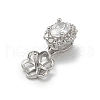 925 Sterling Silver Pave Clear Cubic Zirconia Flower Pendant Bails STER-P068-01P-2