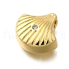 Brass Micro Pave Clear Cubic Zirconia Charms KK-B136-10G-03-2