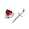 Brass Micro Pave Cubic Zirconia Pendant Sets KK-S507-18G-01-3
